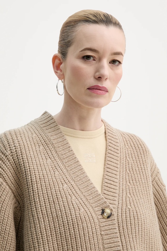 Nanushka cardigan in lana KAROLIN beige NW25RSCA11974