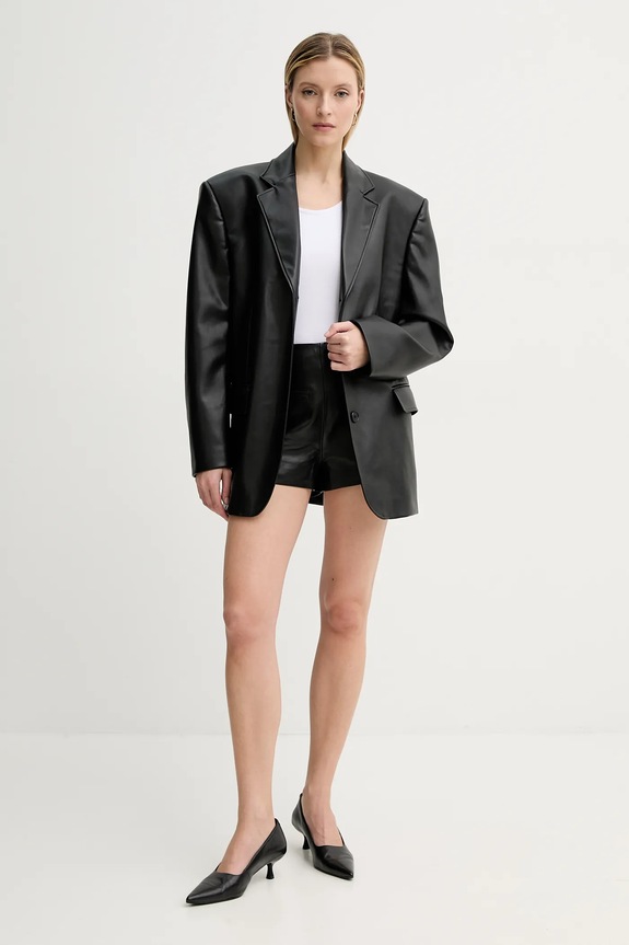 Gestuz bőr rövidnadrág 10909942 fekete SS25