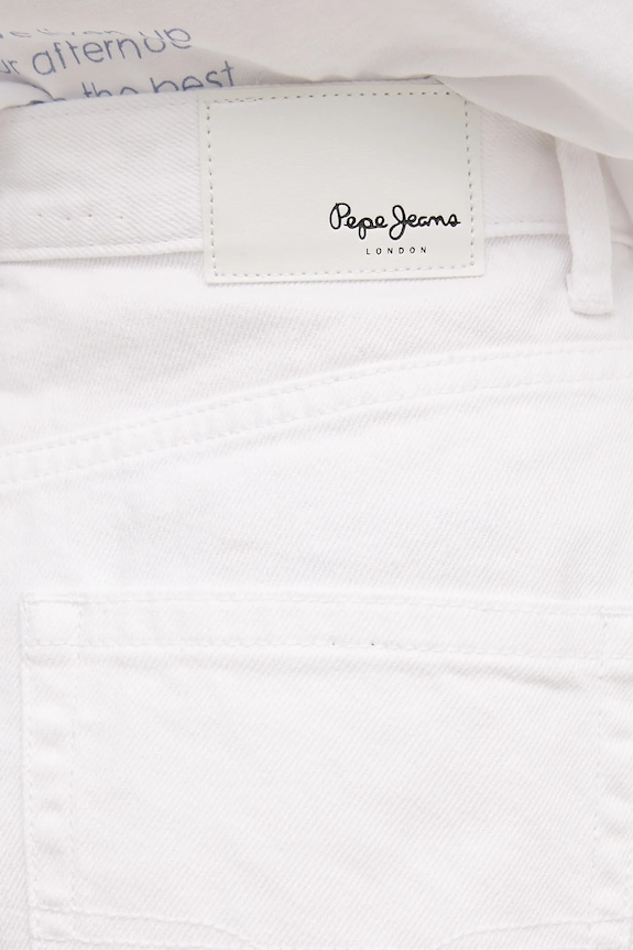 Rifľové krátke nohavice Pepe Jeans A-LINE SHORT UHW RACHEL biela PL801112TC0