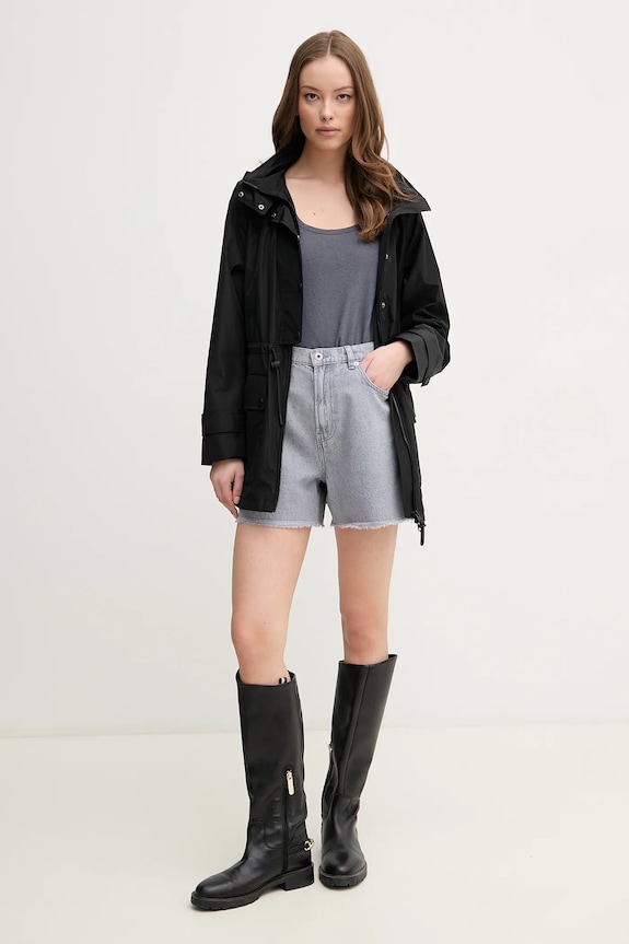 Rifľové krátke nohavice Pepe Jeans A-LINE SHORT UHW RACHEL PL801112UN7 sivá SS25