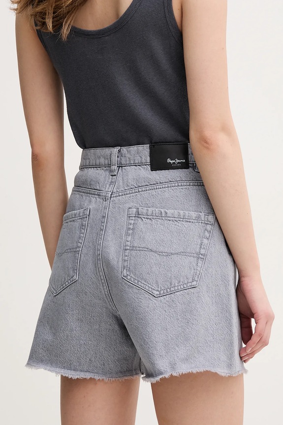 Oblečenie Rifľové krátke nohavice Pepe Jeans A-LINE SHORT UHW RACHEL PL801112UN7 sivá
