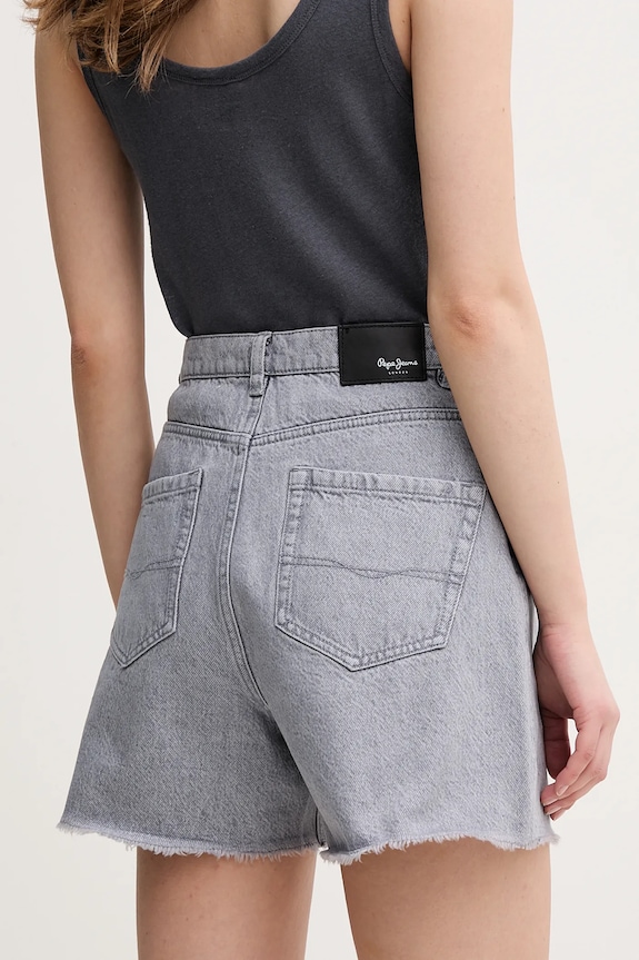 Oblečenie Rifľové krátke nohavice Pepe Jeans A-LINE SHORT UHW RACHEL PL801112UN7 sivá