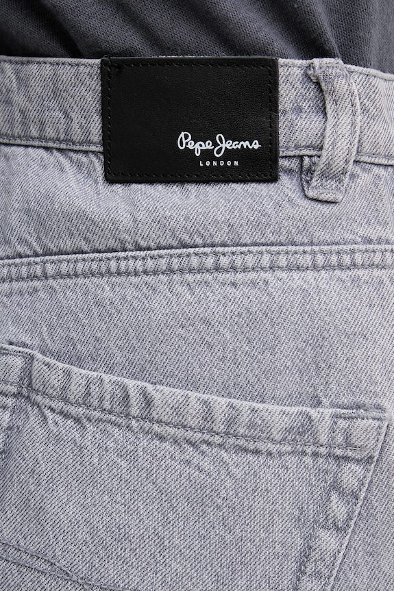 Rifľové krátke nohavice Pepe Jeans A-LINE SHORT UHW RACHEL sivá PL801112UN7