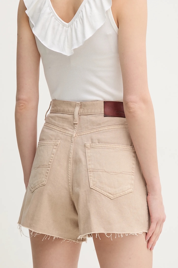 Oblačila Jeans kratke hlače Pepe Jeans A-LINE SHORT UHW RACHEL PL801112YH9 bež