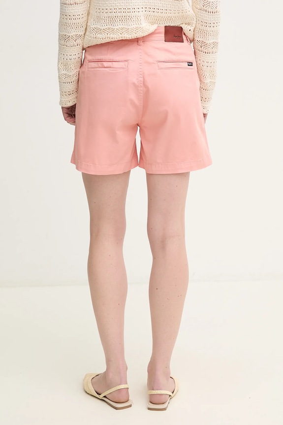 Îmbrăcăminte Pepe Jeans pantaloni scurți MID WAIST REGULAR CHINO SHORT VANIA PL801168 roz