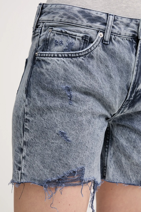 Îmbrăcăminte Pepe Jeans pantaloni scurți din bumbac REGULAR SHORT MW DISTRESSED PL801186UN4 bleumarin