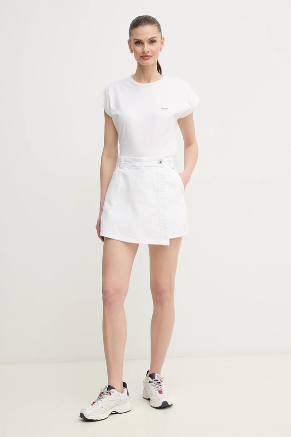 Jeans hlačno krilo Pepe Jeans REGULAR SKORT HW PL801187TC0 bela SS25