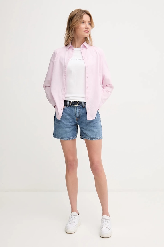 Pepe Jeans pamut farmer rövidnadrág REGULAR SHORT HW MABLE PL801188IC6 kék SS25