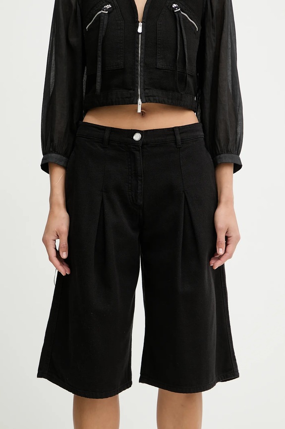 Pinko szorty bawełniane bawełna czarny 105245.A2M8