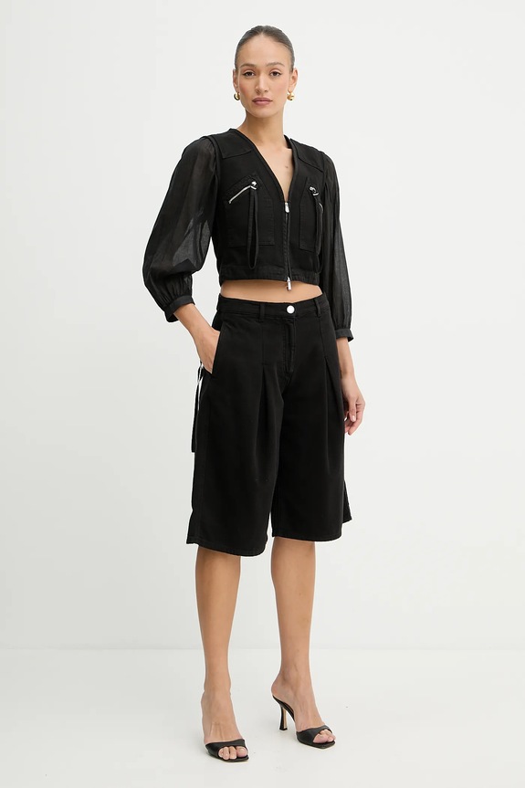 Pinko szorty bawełniane 105245.A2M8 czarny SS25