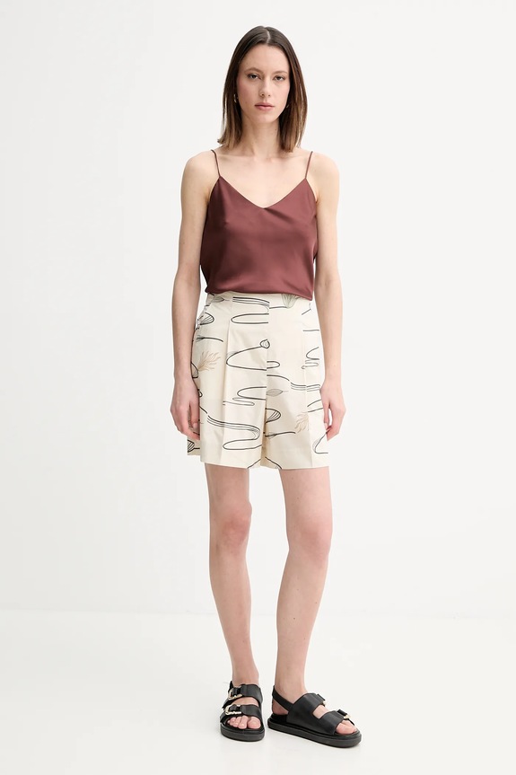Bavlnené šortky MM by Max Mara 2516141018600 béžová SS25