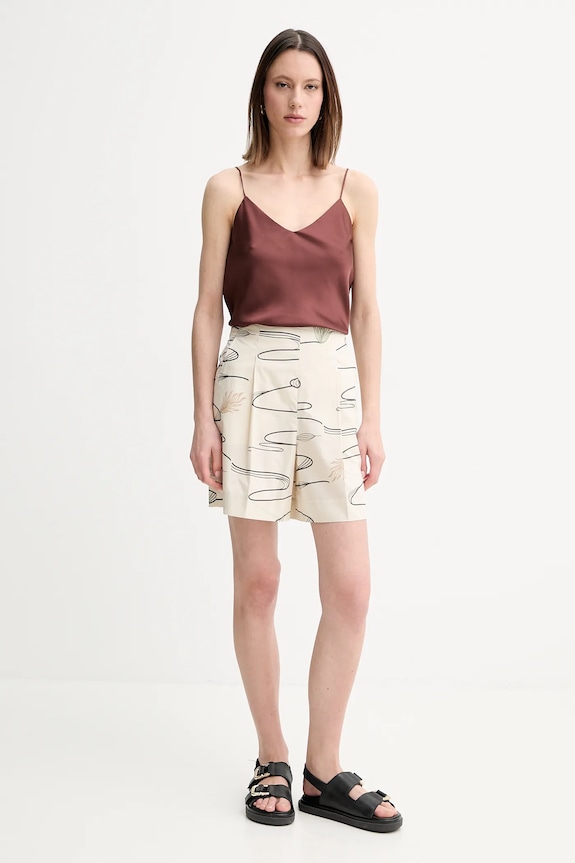 Bavlnené šortky MM by Max Mara 2516141018600 béžová SS25