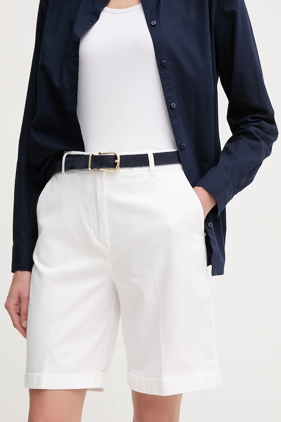 United Colors of Benetton bermudy dámske s elastanom biela 4CDRD901W