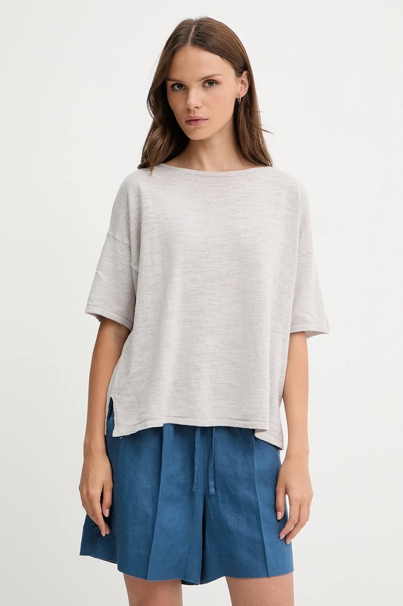 Лляні шорти United Colors of Benetton 4AGHD901T блакитний SS25