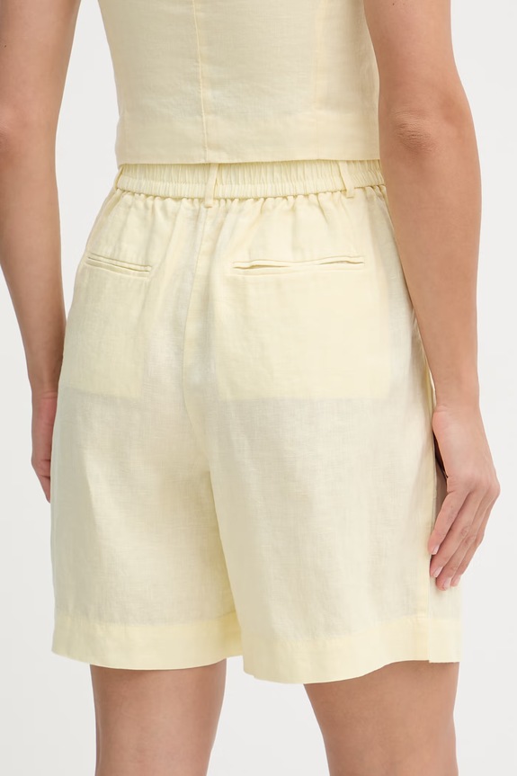 Îmbrăcăminte United Colors of Benetton pantaloni scurți de damă din in 4AGHD901V galben