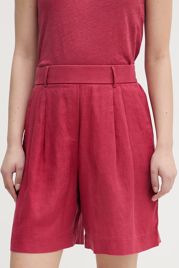 United Colors of Benetton Pantaloni scurți de damă din in rosu 4AGHD901V