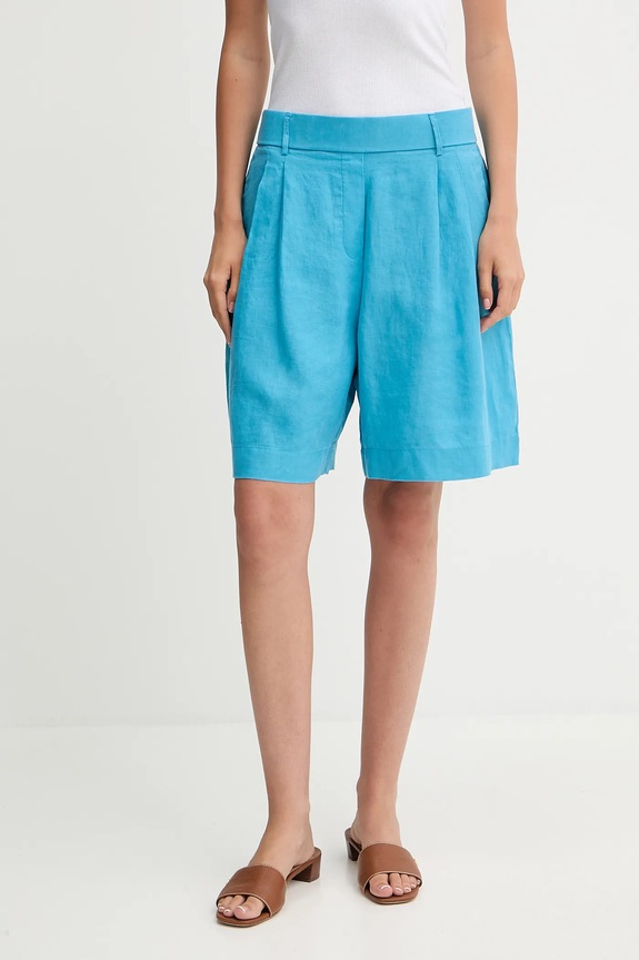 United Colors of Benetton pantaloni scurți de damă din in in albastru 4AGHD901V