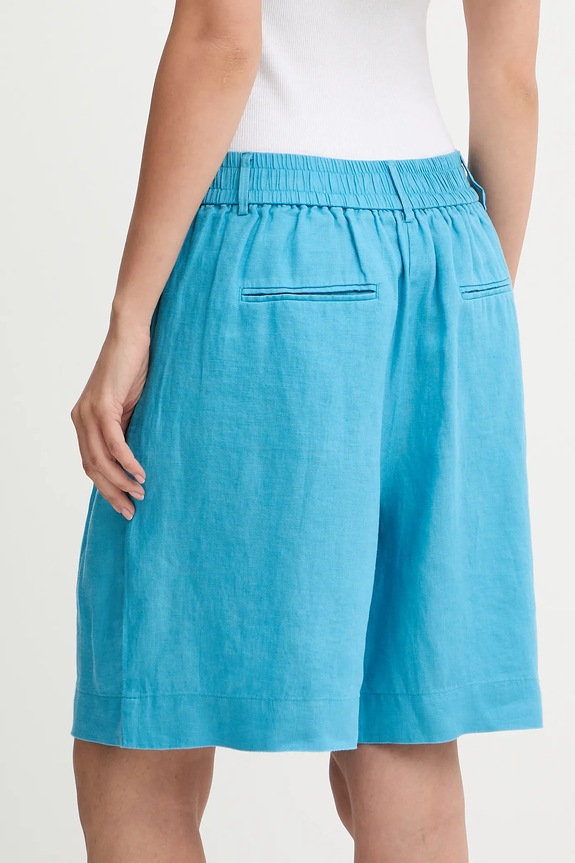 Îmbrăcăminte United Colors of Benetton pantaloni scurți de damă din in 4AGHD901V albastru