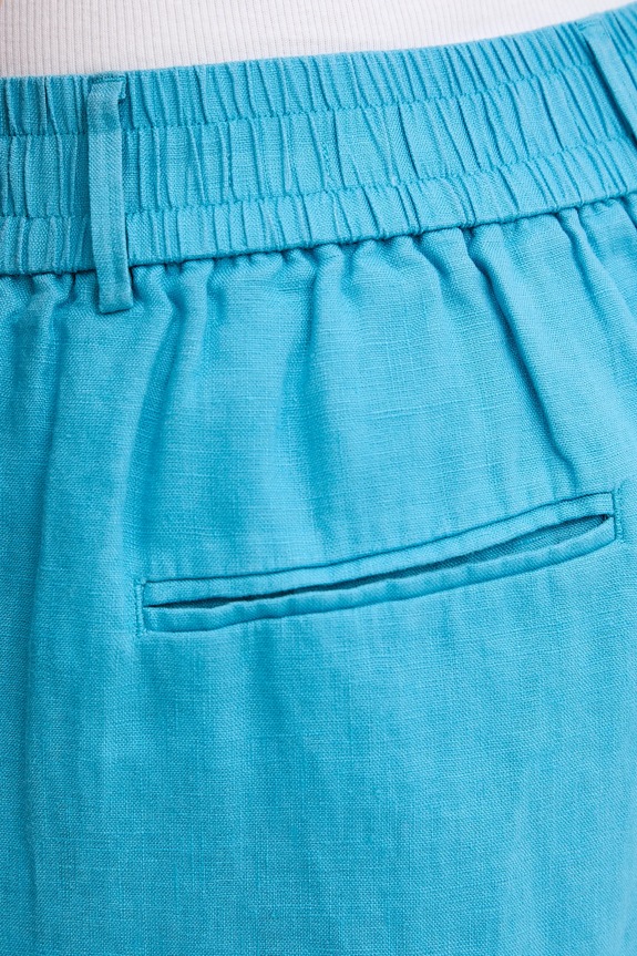 United Colors of Benetton pantaloni scurți de damă din in albastru 4AGHD901V