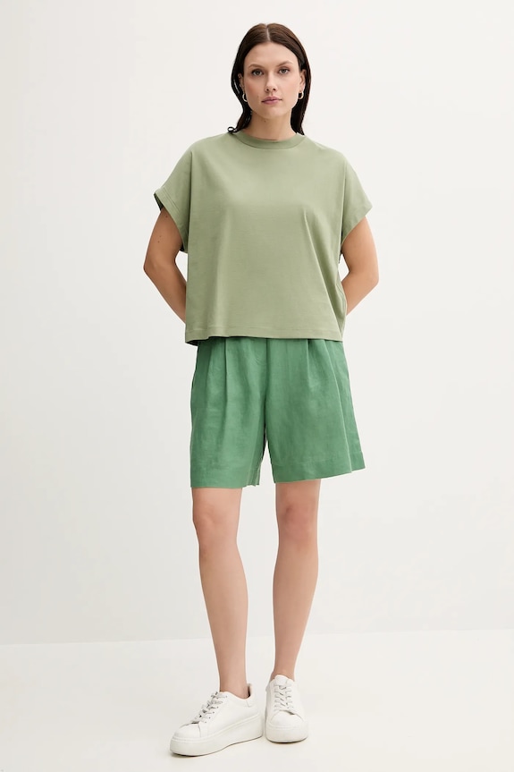 United Colors of Benetton pantaloni scurți de femei din in 4AGHD901V verde SS26