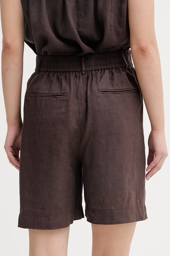Îmbrăcăminte United Colors of Benetton pantaloni scurți de damă din in 4AGHD901V maro