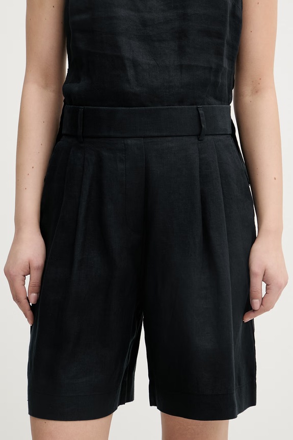 United Colors of Benetton pantaloni scurți de damă din in negru 4AGHD901V