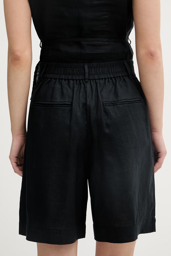 Îmbrăcăminte United Colors of Benetton pantaloni scurți de damă din in 4AGHD901V negru