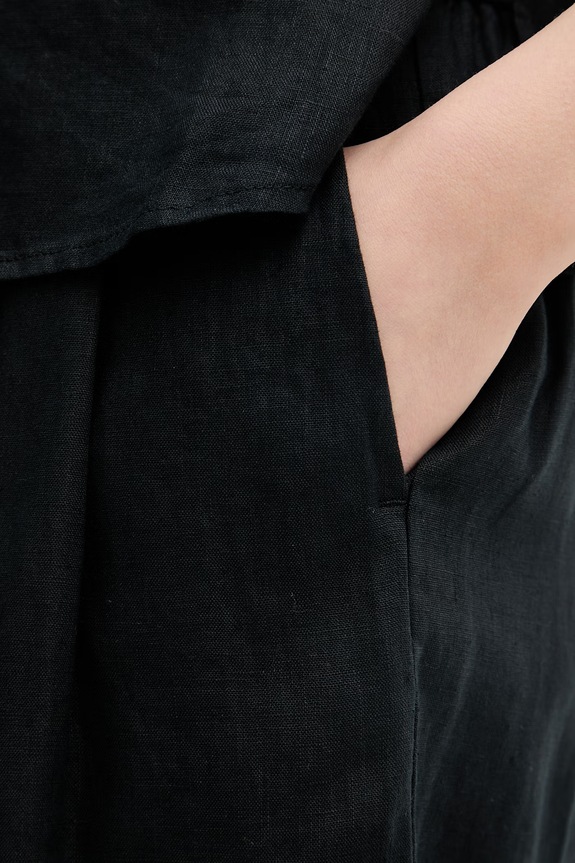 United Colors of Benetton pantaloni scurți de damă din in negru 4AGHD901V
