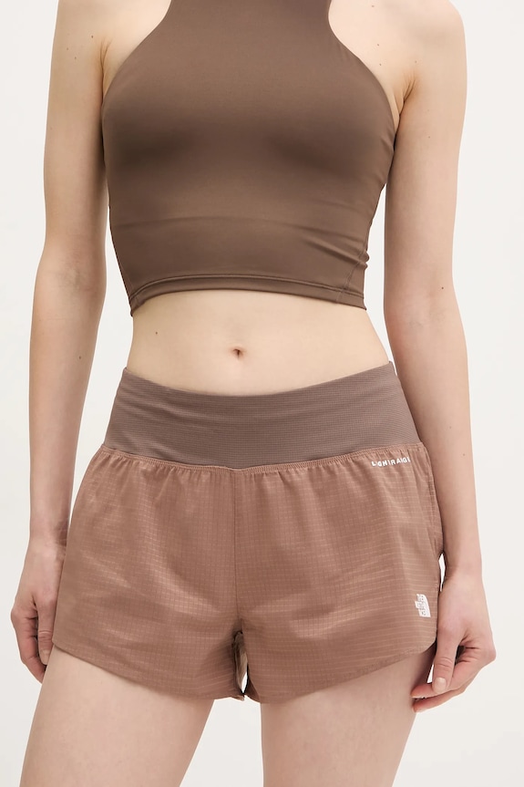 Αθλητικά σορτς The North Face Sunriser ψηλή καφέ NF0A8BC05K21