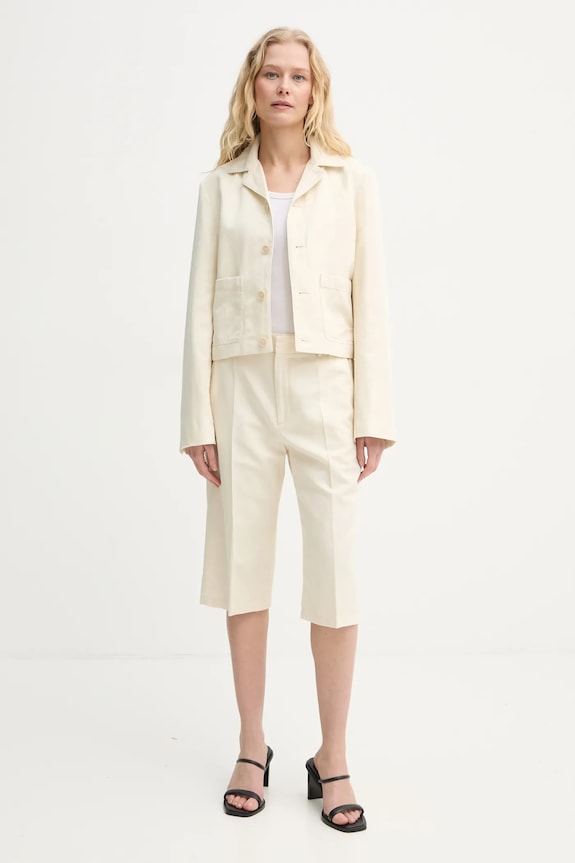 Шорти з домішкою льону Filippa K 31428.FK бежевий SS25