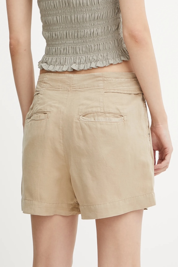 Ρούχα Λινό σορτς Guess SHAYE W5GD1J.WG8N0 πράσινο