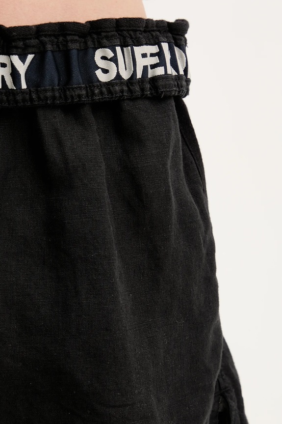 Σορτς από λινό Superdry μαύρο W7110450A.02A