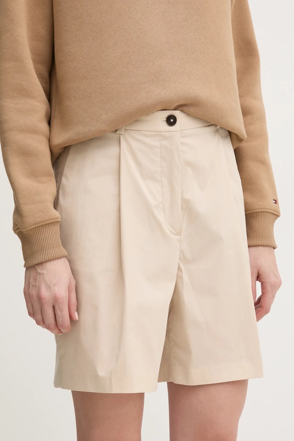 Kratke hlače Tommy Hilfiger s elastinom bež WW0WW44764