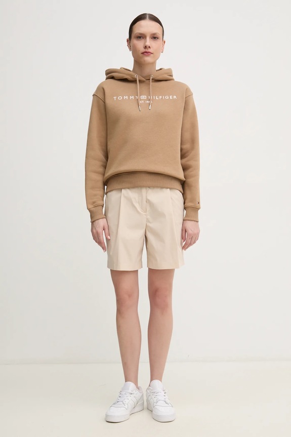 Kratke hlače Tommy Hilfiger WW0WW44764 bež SS25