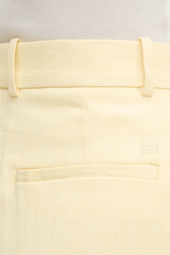 Λινό σορτς Tommy Hilfiger κίτρινο WW0WW44767
