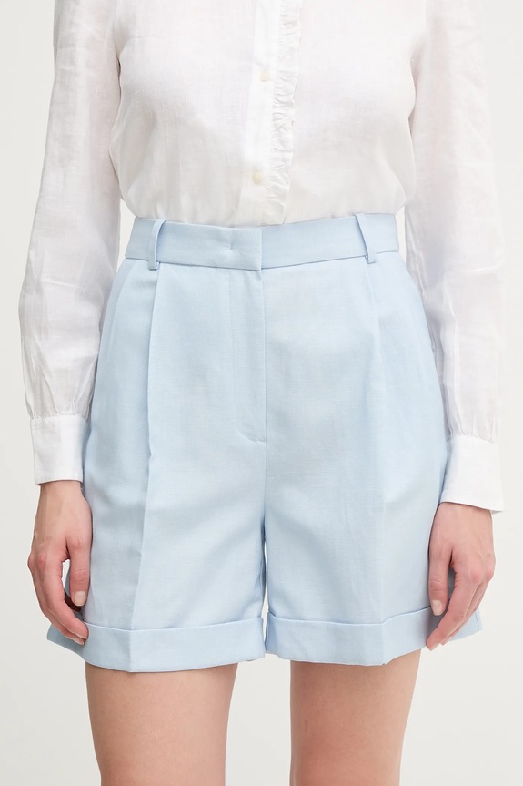 Tommy Hilfiger pantaloncini in lino misto alta blu WW0WW44767