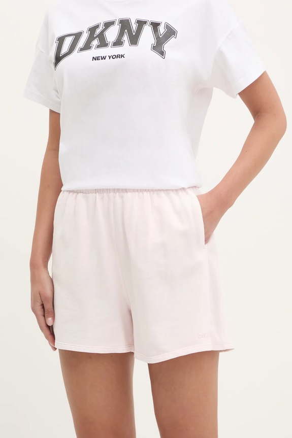 Dkny pantaloni scurți din bumbac bumbac roz DP5S5243