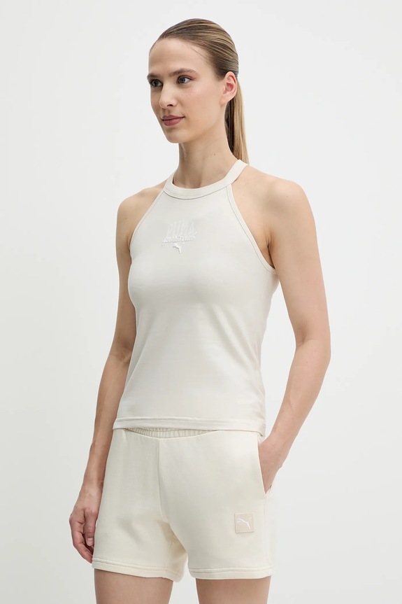 Βαμβακερό σορτσάκι Puma μπεζ 685020.