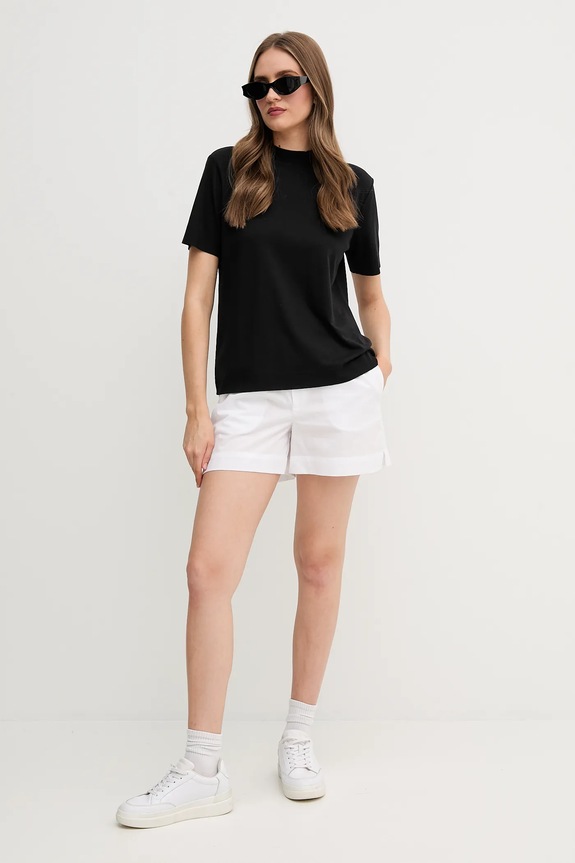 Βαμβακερό σορτσάκι Calvin Klein Jeans J20J225218 λευκό SS25