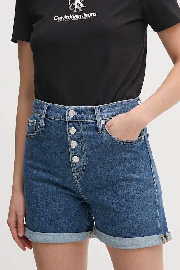 Kratke hlače Calvin Klein Jeans bez uzorka plava J20J225512