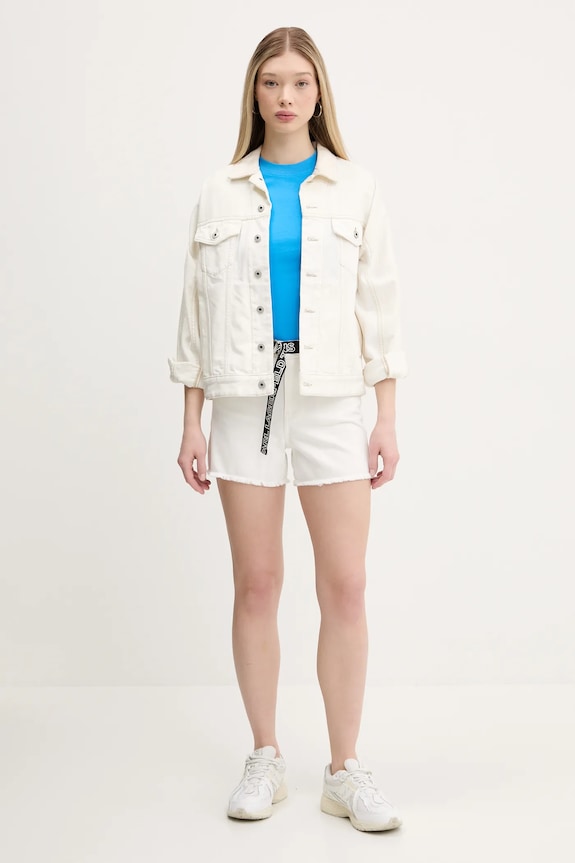 Rifľové krátke nohavice Karl Lagerfeld Jeans A2W10039 biela SS25