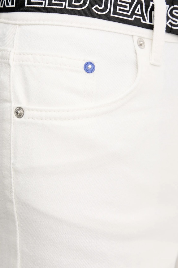 Rifľové krátke nohavice Karl Lagerfeld Jeans biela A2W10039