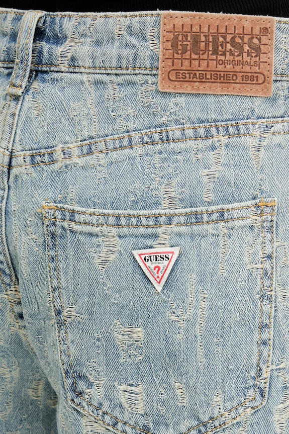 Rifľové krátke nohavice Guess Originals modrá W5GD1K.D5OTA
