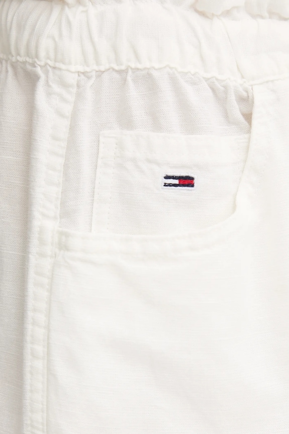 Kratke hlače s dodatkom lana Tommy Jeans bijela DW0DW20360