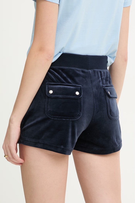 Oblečenie Juicy Couture teplákové šortky dámske EVE JCBHS224801 tmavomodrá