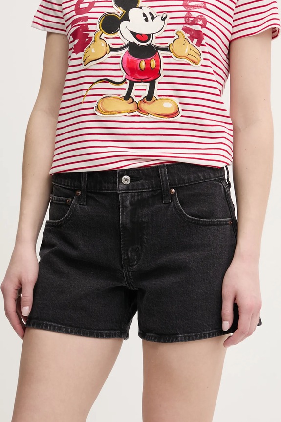 Τζιν σορτς Abercrombie & Fitch με ελαστάν μαύρο KI149.5123.975