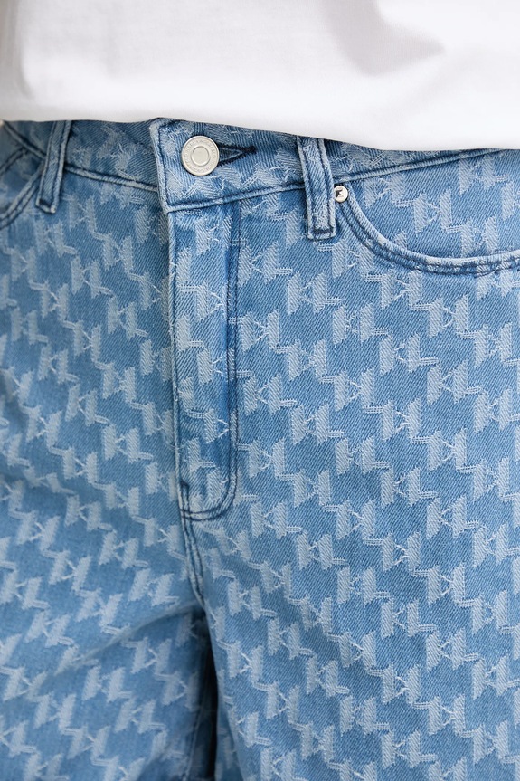 Karl Lagerfeld pamut farmer rövidnadrág kék A2W10111