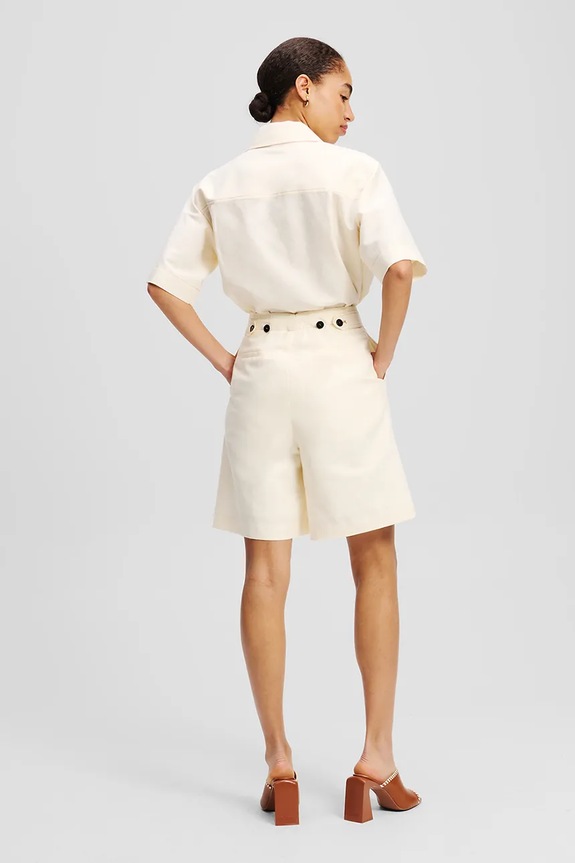 Ľanové šortky Karl Lagerfeld A2W10015 béžová SS25