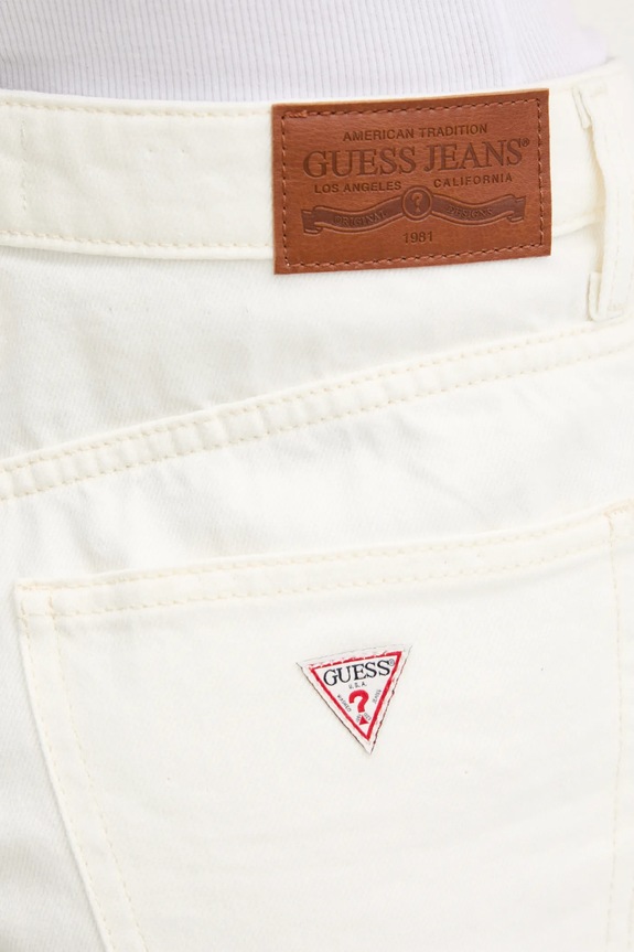 Džínové šortky Guess Jeans béžová W5GD0Y.D5M62