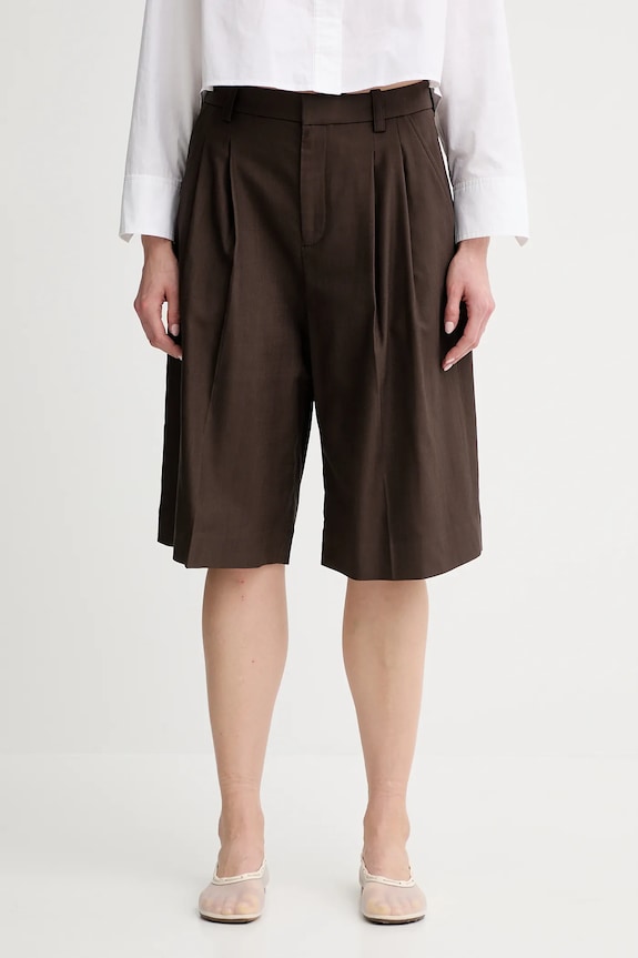 A.L.C. szorty Charlie z elastanem brązowy 2PANT01171